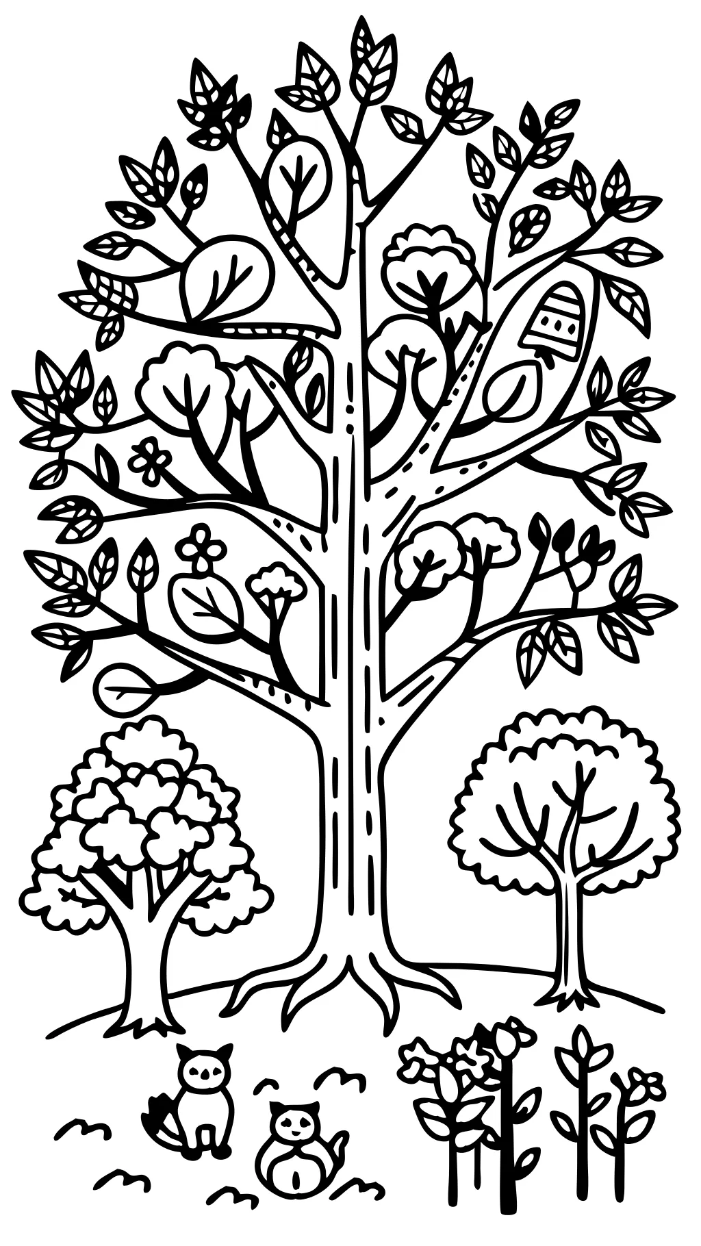 coloriages adultes arbres